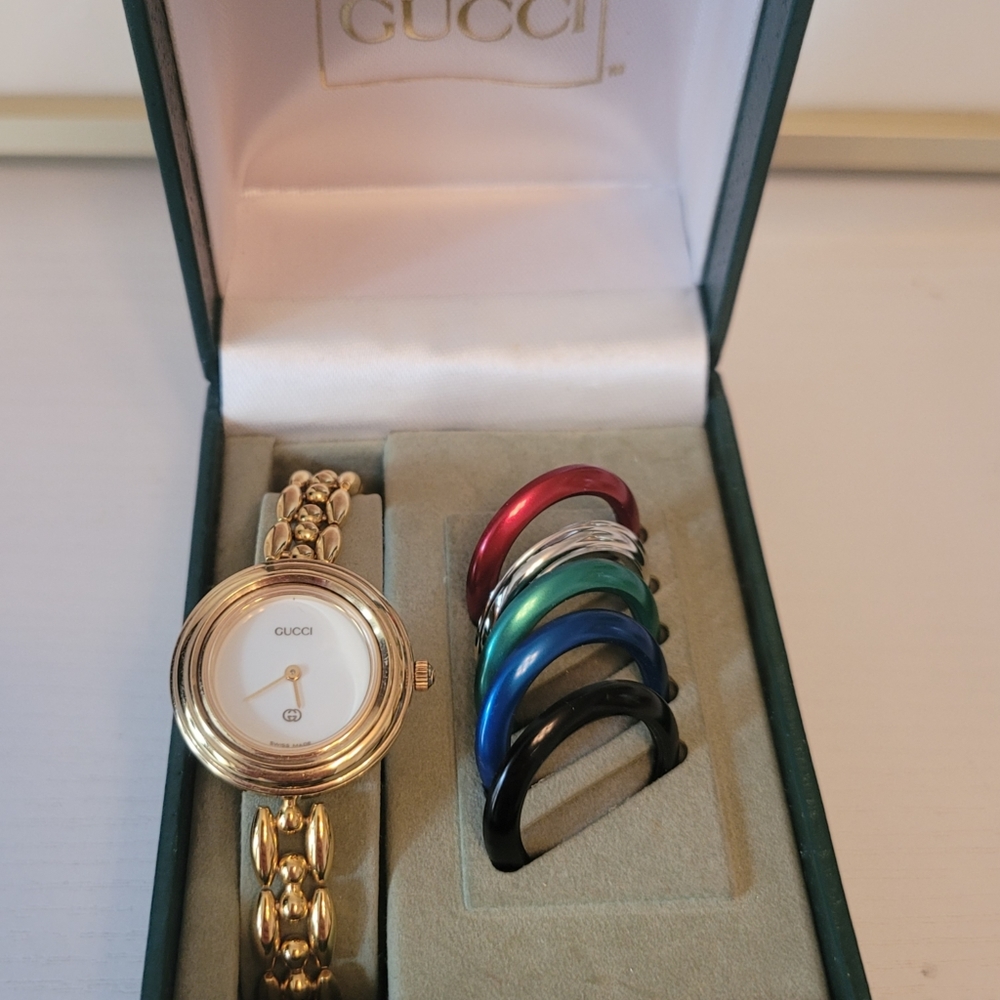 Vintage Gucci Watch Bracelet w interchangeable Bezels Women's